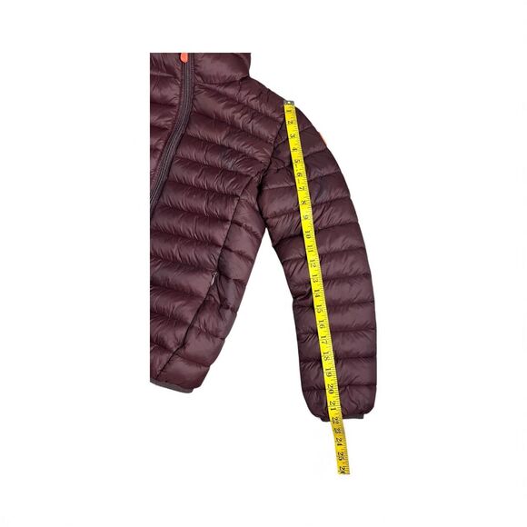 Save The Duck Kids Hooded Ultra Light Jacket Puffer Ski Coat Size 12 PlumTech - Picture 6 of 16